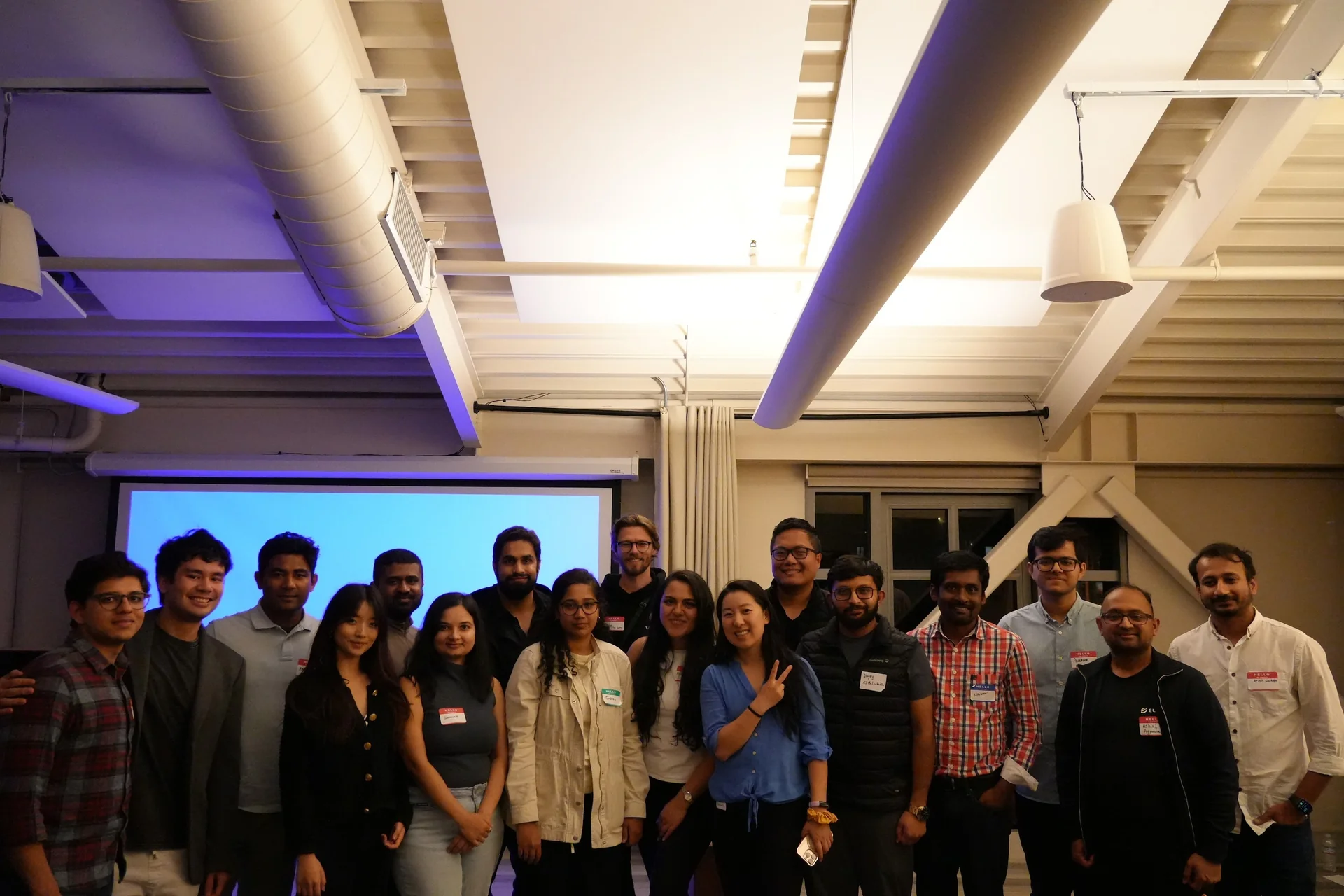 Team working on AI project